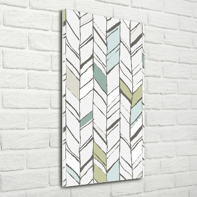 Verticaal glasschilderij Visgraatpatroon