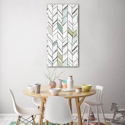 Verticaal glasschilderij Visgraatpatroon