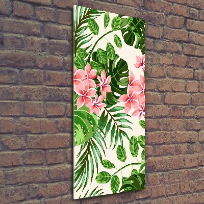 Verticale glasfoto Hawaiiaanse bloemen