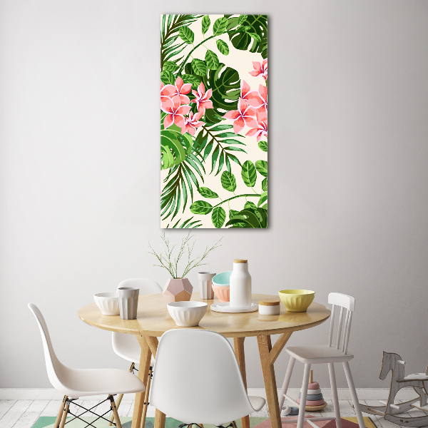 Verticale glasfoto Hawaiiaanse bloemen