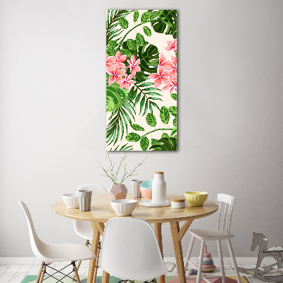 Verticale glasfoto Hawaiiaanse bloemen