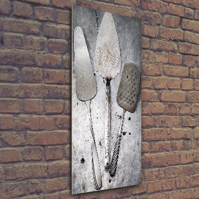 Verticale foto op glas Metalen bestek