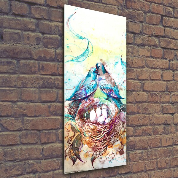 Verticaal glasschilderij Familie