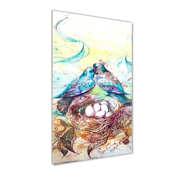 Verticaal glasschilderij Familie