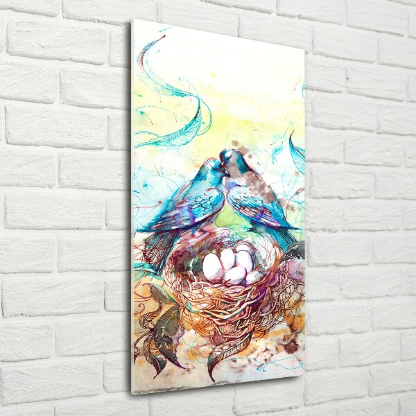 Verticaal glasschilderij Familie