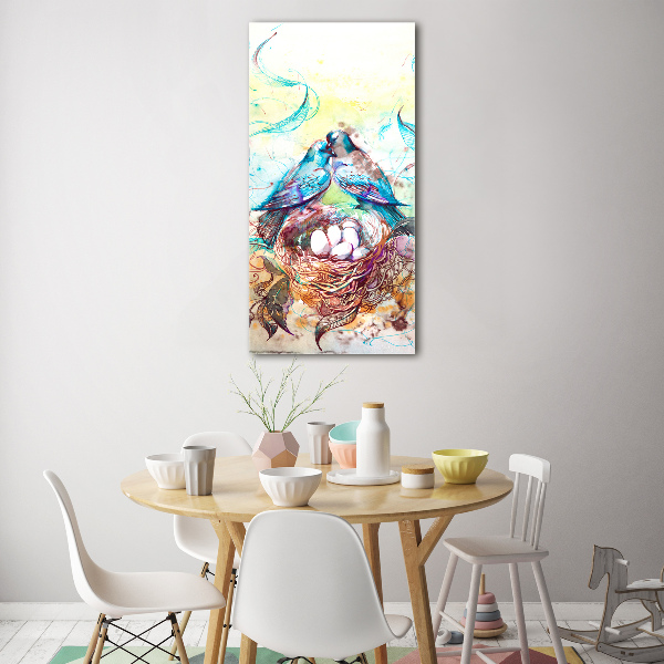 Verticaal glasschilderij Familie