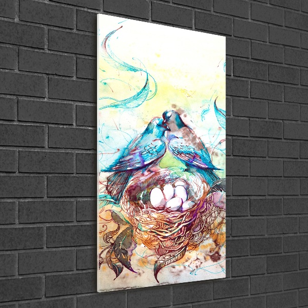 Verticaal glasschilderij Familie