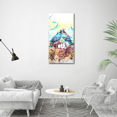 Verticaal glasschilderij Familie