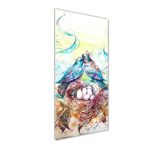 Verticaal glasschilderij Familie