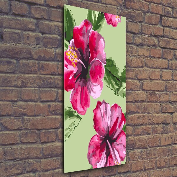 Verticale glasfoto Hawaiiaanse bloemen