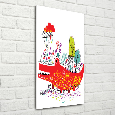 Verticale glasfoto Krokodil