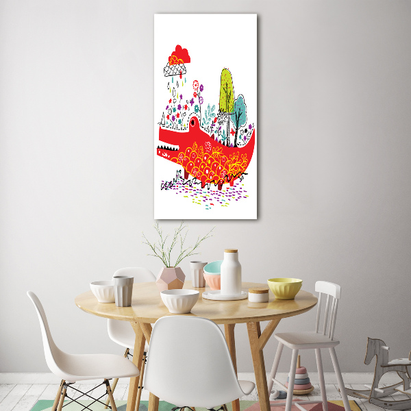 Verticale glasfoto Krokodil