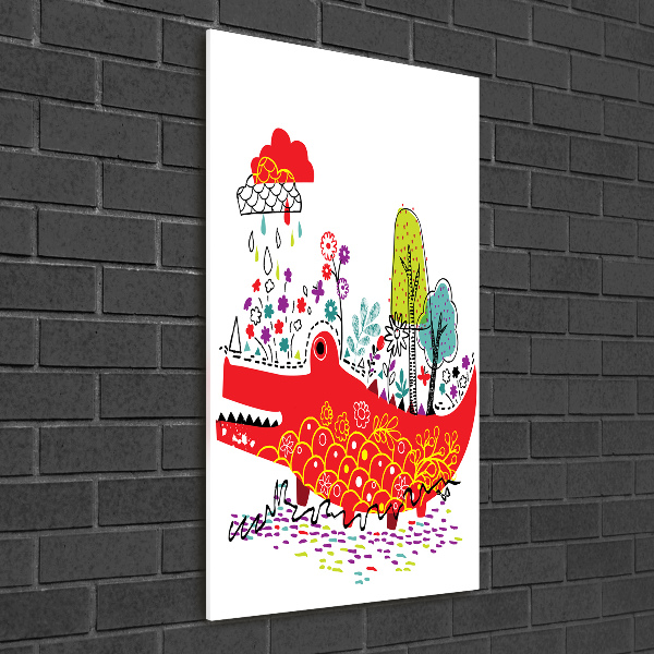 Verticale glasfoto Krokodil