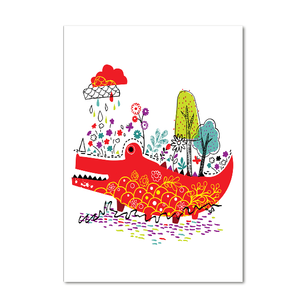 Verticale glasfoto Krokodil