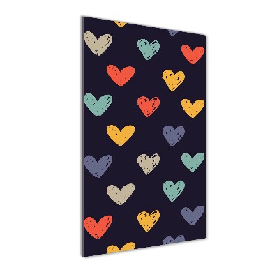 Verticale foto op glas Kleurrijke harten