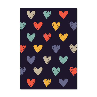 Verticale foto op glas Kleurrijke harten