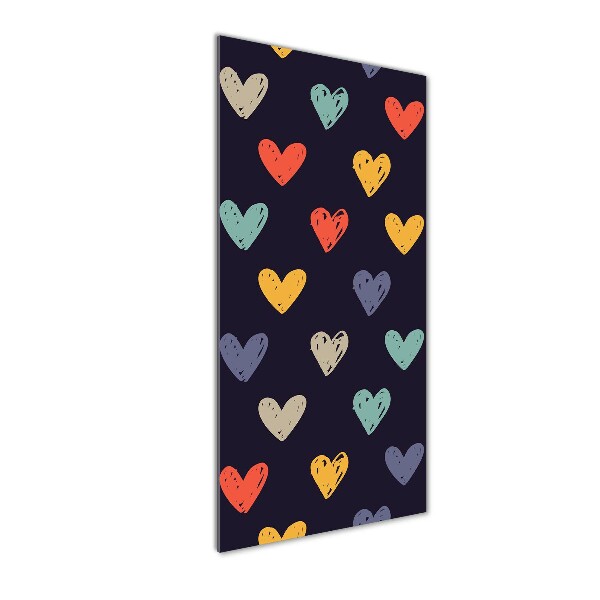 Verticale foto op glas Kleurrijke harten