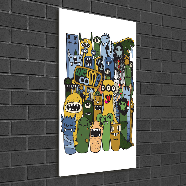 Verticale glasfoto Gekke monsters