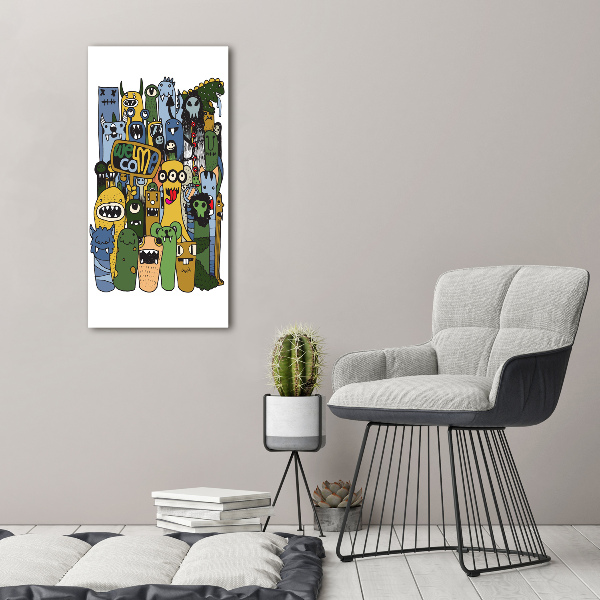 Verticale glasfoto Gekke monsters