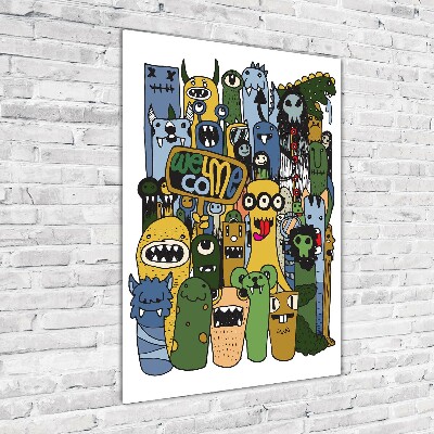 Verticale glasfoto Gekke monsters