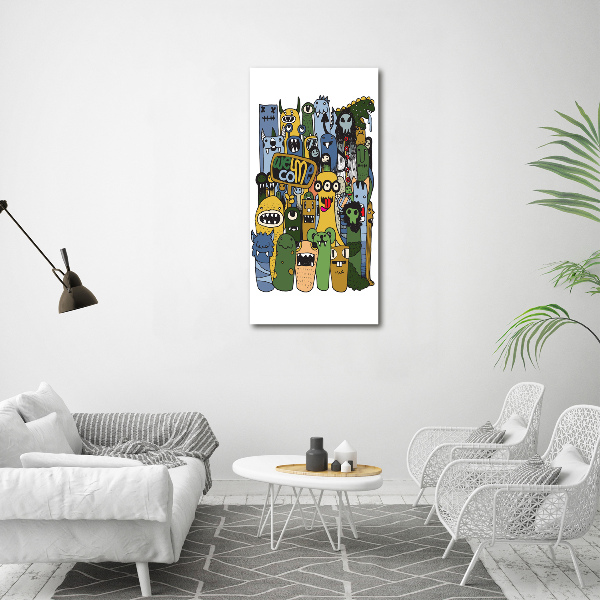 Verticale glasfoto Gekke monsters