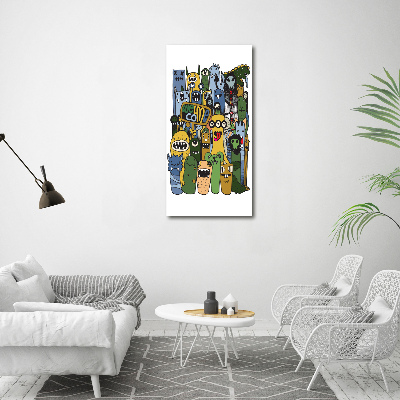 Verticale glasfoto Gekke monsters