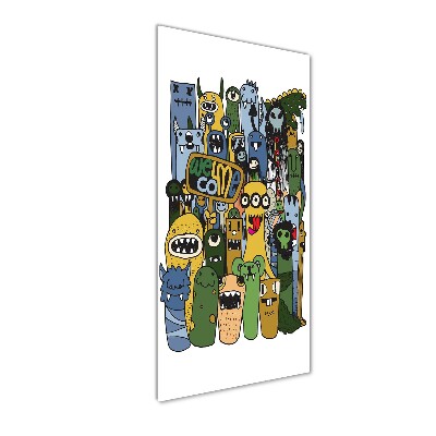 Verticale glasfoto Gekke monsters
