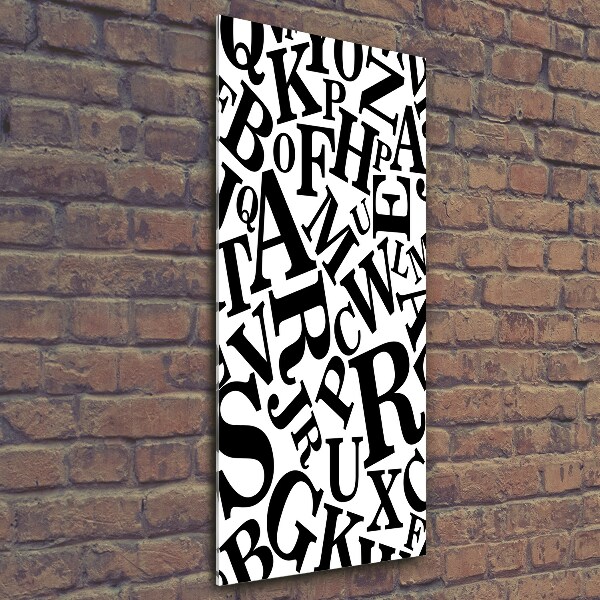 Verticale glasfoto Alfabet