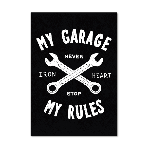 Verticale glasfoto Mijn garage