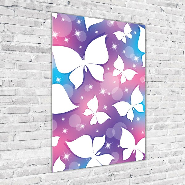 Verticaal glasschilderij Vlinders