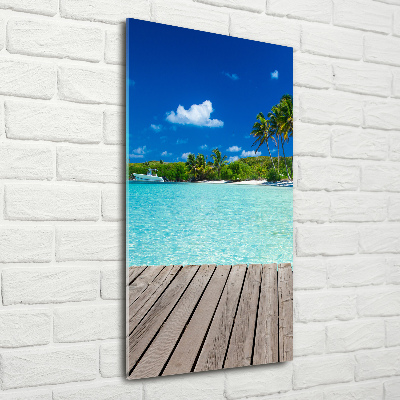 Verticale glasfoto Tropisch strand