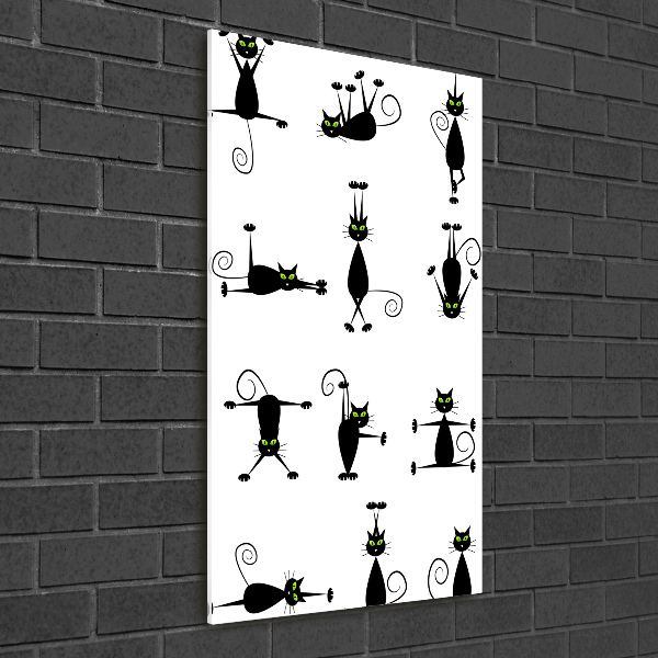 Verticale glasfoto Katten