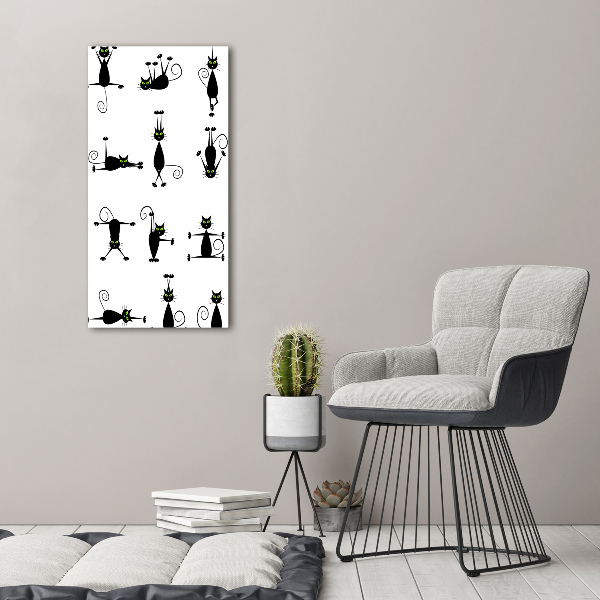 Verticale glasfoto Katten