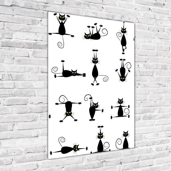 Verticale glasfoto Katten