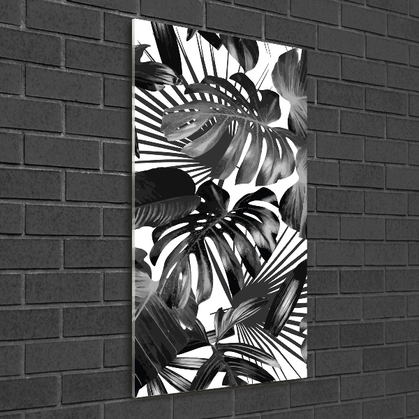 Verticale glasfoto Tropische bladeren