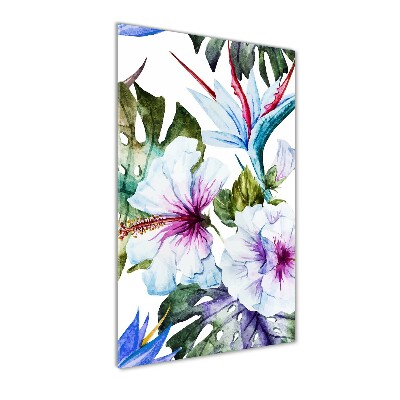 Verticale glasfoto Hawaiiaanse bloemen