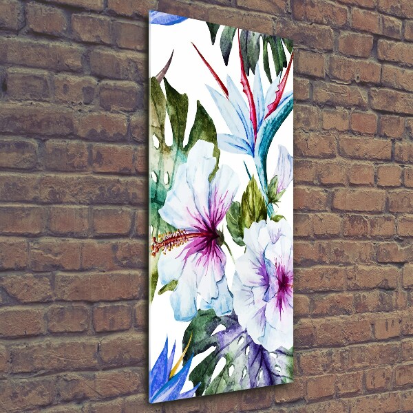 Verticale glasfoto Hawaiiaanse bloemen