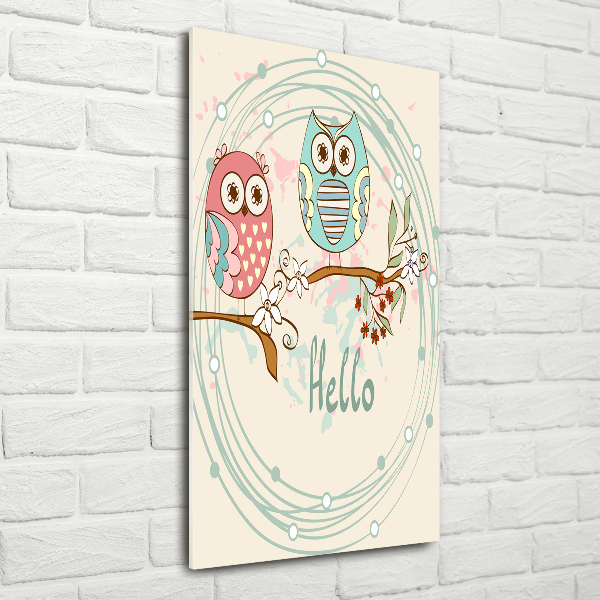 Verticale foto op glas Uilen