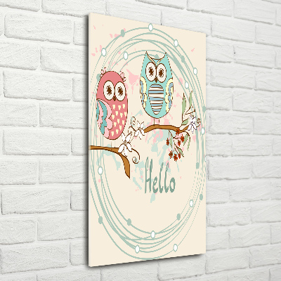 Verticale foto op glas Uilen