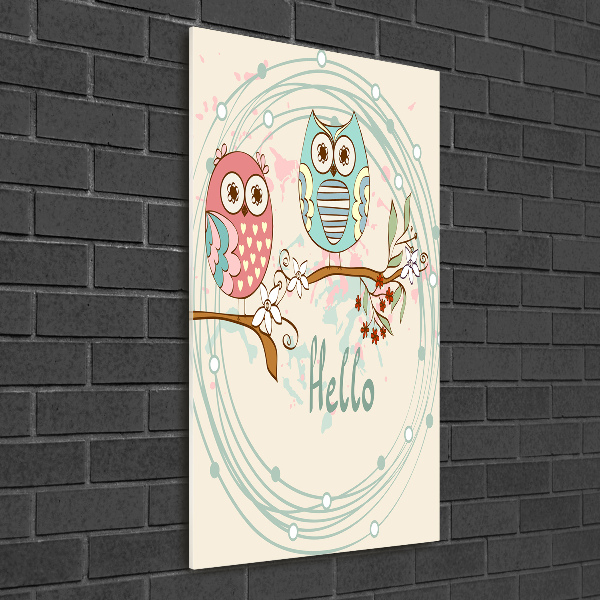 Verticale foto op glas Uilen