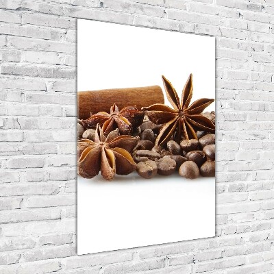 Verticale glasfoto Koffiebonen