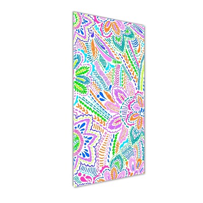 Verticale glasfoto Bloemenpatroon