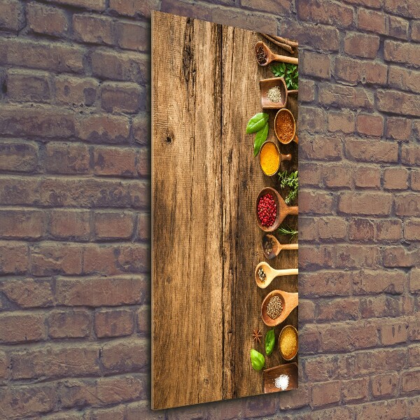 Verticale glasfoto Kleurrijke kruiden