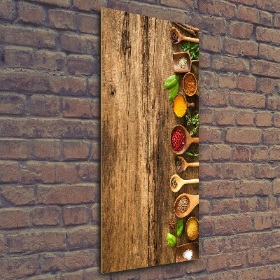 Verticale glasfoto Kleurrijke kruiden