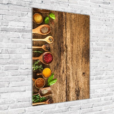 Verticale glasfoto Kleurrijke kruiden