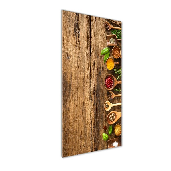 Verticale glasfoto Kleurrijke kruiden