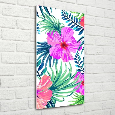 Verticale foto op glas Hawaiiaanse bloemen