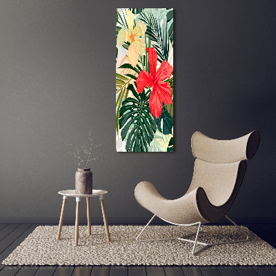 Verticale glasfoto Hawaiiaanse bloemen
