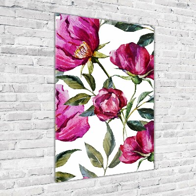 Verticale foto op glas Klaprozen