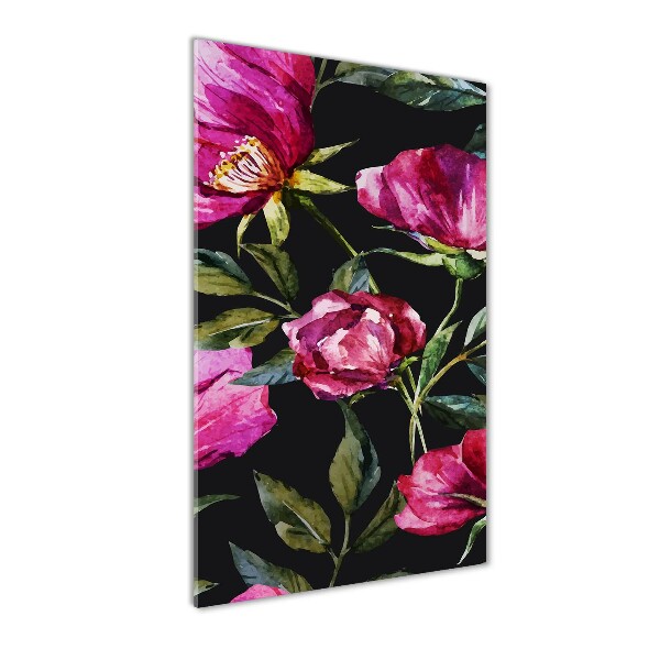 Verticale glasfoto Klaprozen